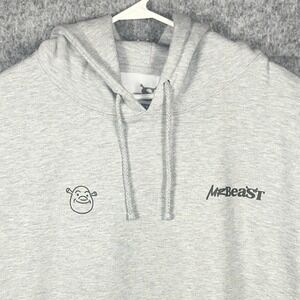 Mr Beast Shrek Hoodie Men's 5XL Gray Limited Edition DreamWorks Graphic Pullover